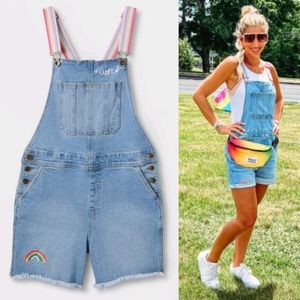 BLU MOODY X TARGET Pride Rainbow Denim Unisex Adult Cut Off Shortalls